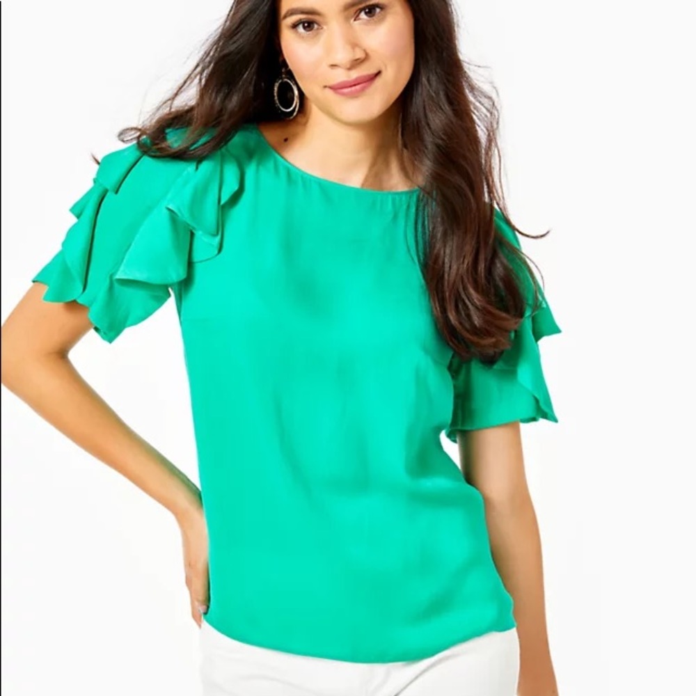 Lilly Pulitzer ana top Everglades green